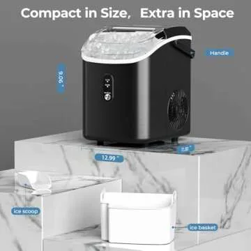 ZAFRO Nugget Ice Maker 35.5Lbs/24Hrs Portable Ice Maker