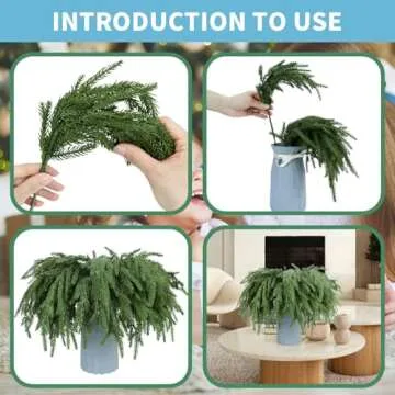 Norfolk Pine Branches 12 Pcs for Christmas Decor