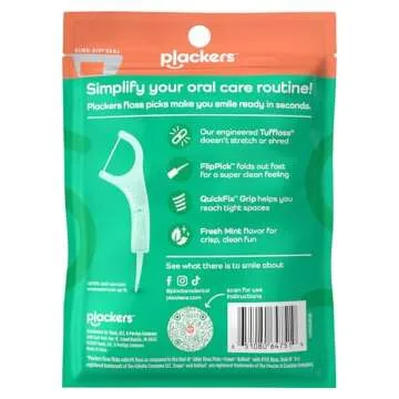 Plackers Micro Line Dental Floss Picks - Fresh Mint, Pack of 36 with FlipPick and Easy Storage