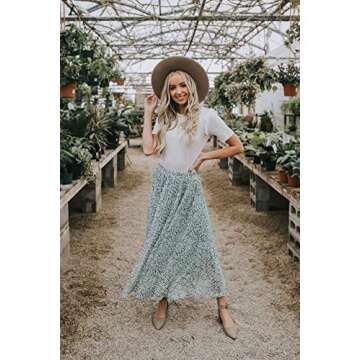 Zeagoo Women's High Waist Midi Skirt with Pockets