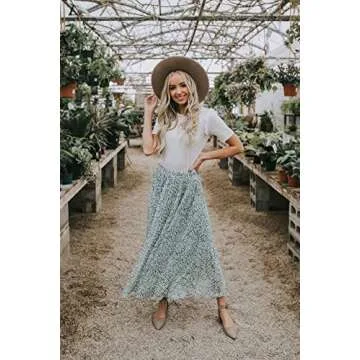 Zeagoo Women's High Waist Midi Skirt with Pockets