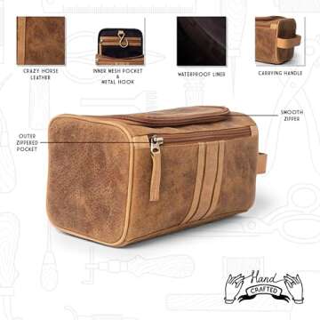 Nolita Handmade Buffalo Leather Travel Dopp Kit