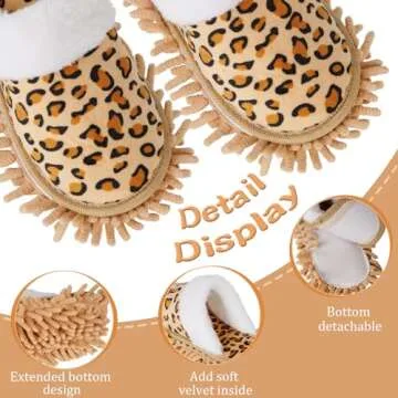 Whiidoom Microfiber Mop Slippers House Floor Dusting Slippers for Kitchen Office (Women 7-9/Men 5-7)