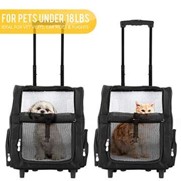 KOPEKS Deluxe Pet Carrier - Backpack & Rolling Carrier