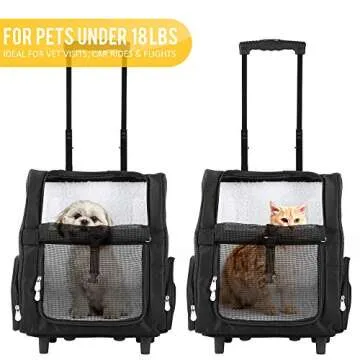 KOPEKS Deluxe Pet Carrier - Backpack & Rolling Carrier