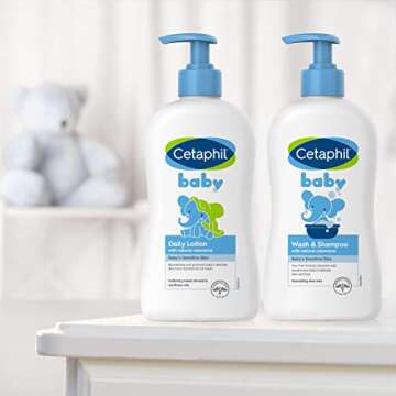 Cetaphil Baby Daily Lotion with Organic Calendula, 13.5 Fl oz, Vitamin E, Sweet Almond & Sunflower Oils, Mineral Oil Free, Paraben Free, Dermatologist Tested, Clinically Proven for Sensitive Skin