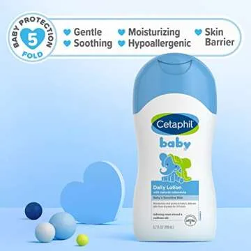 Cetaphil Baby Daily Lotion with Organic Calendula, 13.5 Fl oz, Vitamin E, Sweet Almond & Sunflower Oils, Mineral Oil Free, Paraben Free, Dermatologist Tested, Clinically Proven for Sensitive Skin