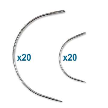 40 Curved Leather Needles for Hand Sewing for Leather Projects, Carpet or Canvas Repairing, Wig Making, Upholstery Weaving Needles for Craft Projects