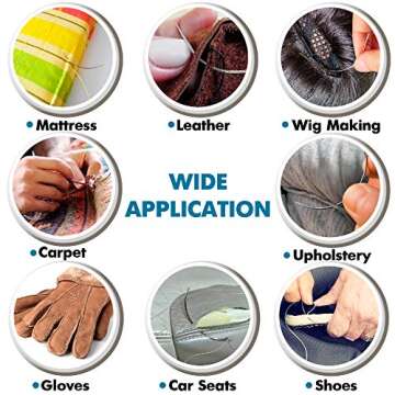 40 Curved Leather Needles for Hand Sewing for Leather Projects, Carpet or Canvas Repairing, Wig Making, Upholstery Weaving Needles for Craft Projects