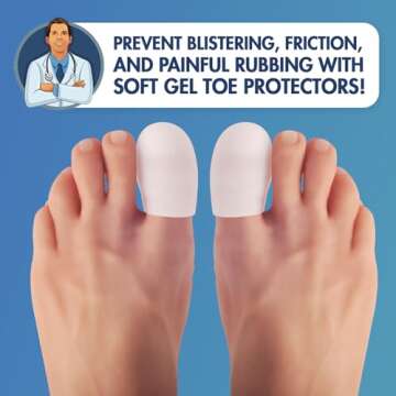 Dr. Frederick's Original Soft Gel Toe Protectors for Men & Women - 6 ct - Toe Caps for Foot Pain Rel...