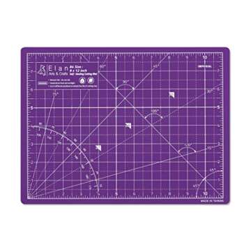 Elan Cutting Mat A4 Pink & Purple, Self Healing Craft Mat for Sewers & Crafters