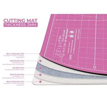 Elan A4 Self-Healing Cutting Mat for Crafting and Sewing