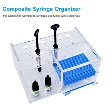 ANNWAH Multi-Function Dental Composite Syringe Organizer, Acrylic Holder for Medical Sy