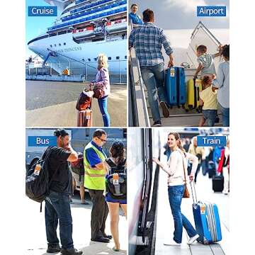 NTONPOWER 6 Pack Cruise Luggage Tags, Cruise Lanyard for Carnival, NCL, Princess, MSC Cruise Ships, Clear Plastic Luggage Tags with Zip Seal and Steel Loops, Cruise Essentials for 2023-2024