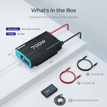 Renogy 700W Pure Sine Wave Inverter for Home RV Travel