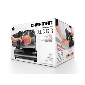 Chefman Electric Deli Slicer Adjustable Stainless Steel Blades