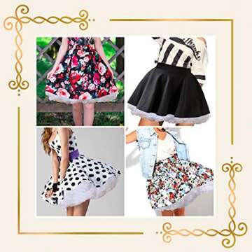 JUISEE Elegant Ruffled Tulle Petticoat Skirt for Women & Teens