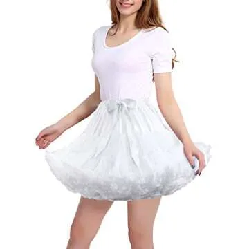 JUISEE Women's Ruffled Tulle Petticoat Skirt for All Occasions