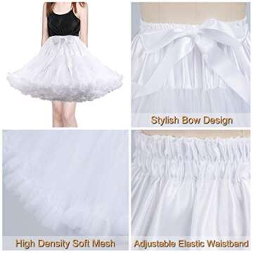 JUISEE Women's Ruffled Tulle Petticoat Skirt for All Occasions