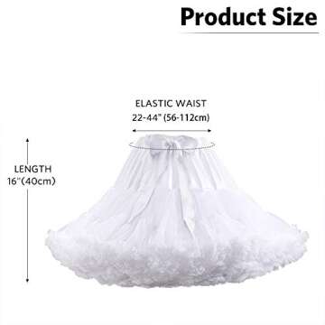 JUISEE Women's Ruffled Tulle Petticoat Skirt for All Occasions