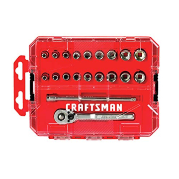 Craftsman 20-Piece Socket Set with Compact Ratchet for Mechanics