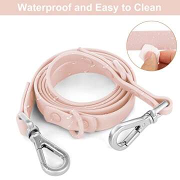 Waterproof Dog Leash: Standard Dog Leashes with 2 Hooks for Walking, Adjustable Lengths for Traffic ...