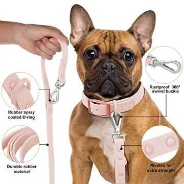 Waterproof Dog Leash: Standard Dog Leashes with 2 Hooks for Walking, Adjustable Lengths for Traffic Control Safety, Durable and Odor Proof, for Medium Large Dogs (Gossamer Pink,M)