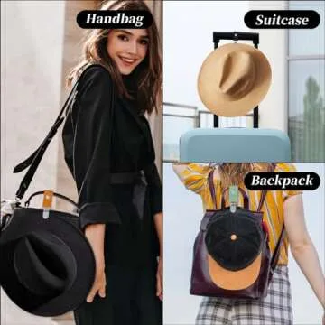 Hat Clip for Travel 3pcs Pu Leather Hat Clip,Multifunctional Duckbill Hat Clip,Hat Clip for Travel on Bag,Hat Clips for Hanging Sunglasses, Car Keys