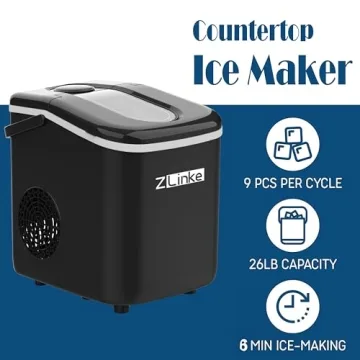 Portable Ice Maker Machine - Makes 9 Bullet Ice