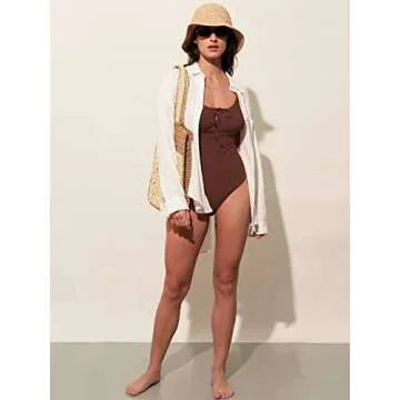 Stylish BERLOOK Floral One-Piece Tankini Swimsuit