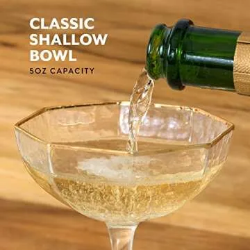 Viper Kitchen Coupe Glasses Set of 4 With Gold Rim