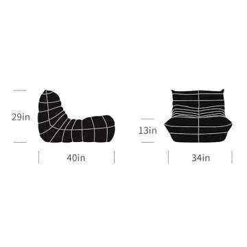 VOMXUF Sofa, Oversized Armless Fireside Chair, Soft Suede Floor Lounge Chair Lazy Sofa Accent Chair for Living Room Bedroom Salon Office