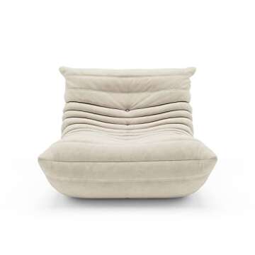 VOMXUF Sofa, Oversized Armless Fireside Chair, Soft Suede Floor Lounge Chair Lazy Sofa Accent Chair for Living Room Bedroom Salon Office