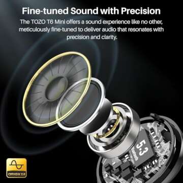 TOZO T6 Wireless Earbuds with Custom Sound and 50 Hour Battery