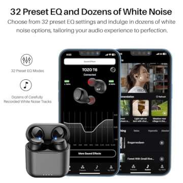 TOZO T6 Wireless Earbuds with Custom Sound and 50 Hour Battery