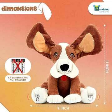 Bundaloo Animated Plush Peek A Boo Singing Dog | Interactive Fun for Toddlers