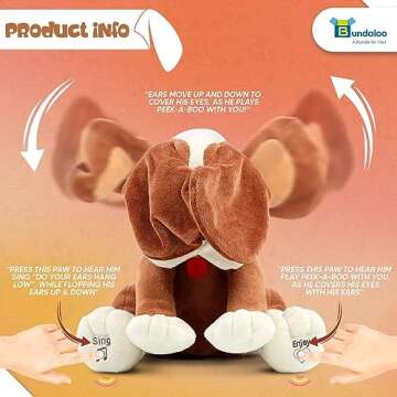 Bundaloo Animated Plush Peek A Boo Singing Dog