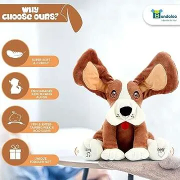 Bundaloo Animated Plush Peek A Boo Singing Dog