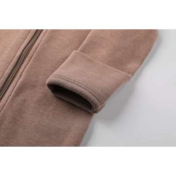 O2 BABY Baby Boys Girls Organic Cotton Zip Front Sleeper Pajamas, Footed Sleep 'n Play（0-3 Months,...