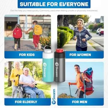 Swann ActiveResponse Mobile Personal Safety Alarm - 110dB Loud Emergency Siren with SMS Alerts & Mobile Connectivity, Long Battery Life, Smart SOS Safety Alarm, Key Chain, MPRS