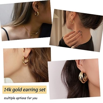 FAXHION 45 Pairs Gold Hoop Earrings - Stylish Gift Set