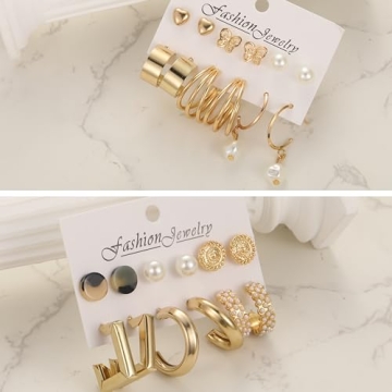 FAXHION 45 Pairs Gold Hoop Earrings - Stylish Gift Set