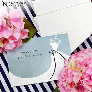 Bridal Shower Thank You Cards with Envelopes - 30 Count Set