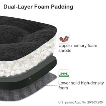 Shinnwa Dining Chair Cushions Set of 4, Dual-Layer Memory Foam Kitchen Chair Cushions, Patented Desi...