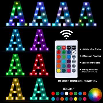 Foaky Colorful Light Up Letters with Remote Control