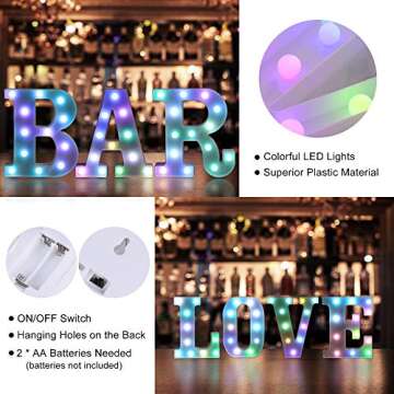 Foaky Colorful Light Up Letters with Remote Control
