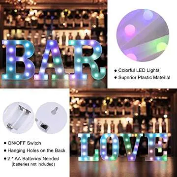 Foaky Colorful Light Up Letters with Remote Control