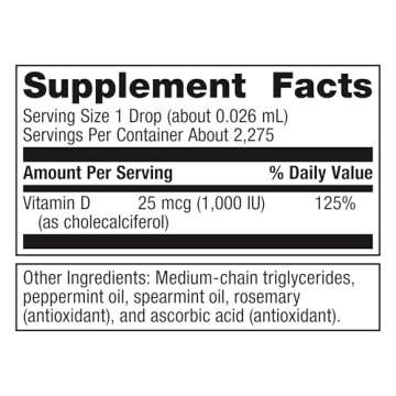 Metagenics D3 Liquid - 2 fl oz - Liquid Vitamin D3 - Bone Health & Immune Support* - Suitable for Ki...