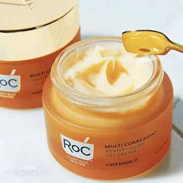 RoC Multi Correxion Revive + Glow 10% Vitamin C Blend Face Moisturizer, Anti-Aging Gel Cream for Instant Glow, Hypo-Allegenic & Oil-Free Skin Care, 1.7 Ounces (Packaging May Vary)