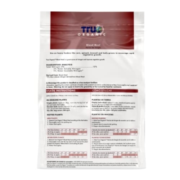True Organic Blood Meal Fertilizer 3 lbs - Organic NPK 12-0-0